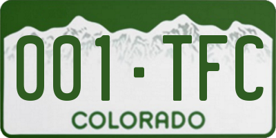 CO license plate 001TFC