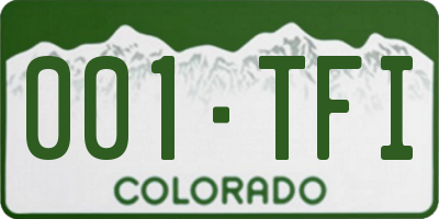 CO license plate 001TFI