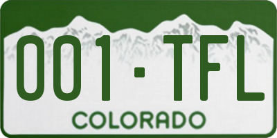 CO license plate 001TFL