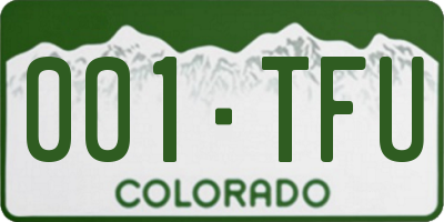 CO license plate 001TFU