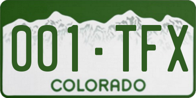 CO license plate 001TFX