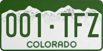 CO license plate 001TFZ