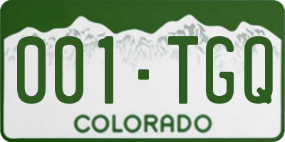 CO license plate 001TGQ