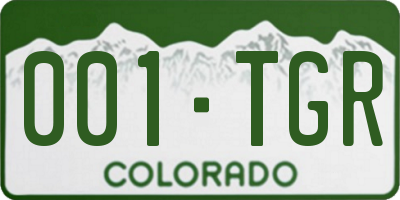 CO license plate 001TGR