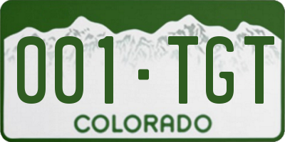 CO license plate 001TGT