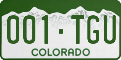 CO license plate 001TGU