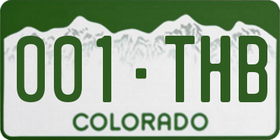 CO license plate 001THB