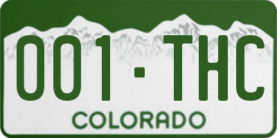CO license plate 001THC