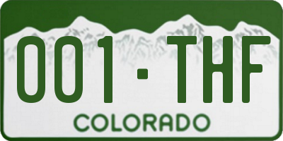 CO license plate 001THF