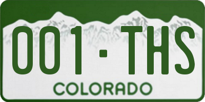 CO license plate 001THS