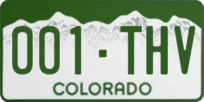 CO license plate 001THV