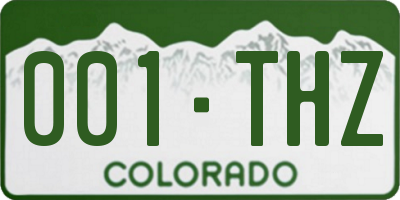 CO license plate 001THZ