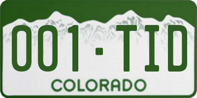 CO license plate 001TID