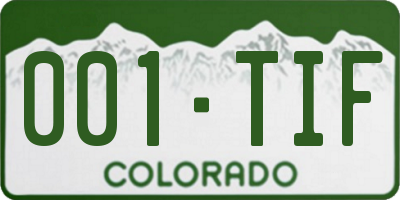 CO license plate 001TIF