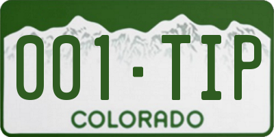 CO license plate 001TIP