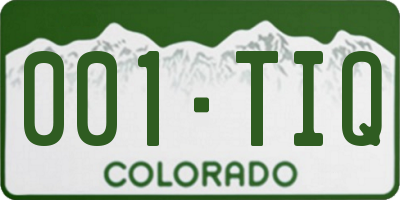 CO license plate 001TIQ