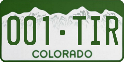 CO license plate 001TIR