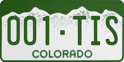 CO license plate 001TIS