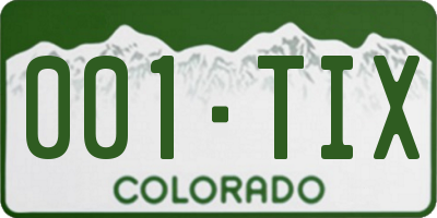 CO license plate 001TIX