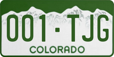 CO license plate 001TJG