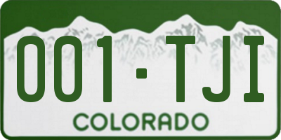 CO license plate 001TJI