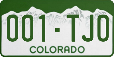 CO license plate 001TJO