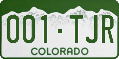 CO license plate 001TJR