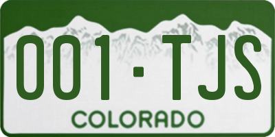 CO license plate 001TJS