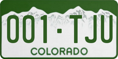 CO license plate 001TJU