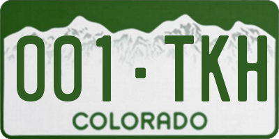 CO license plate 001TKH