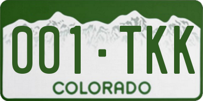 CO license plate 001TKK