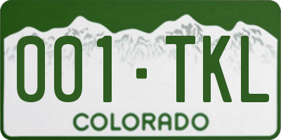 CO license plate 001TKL