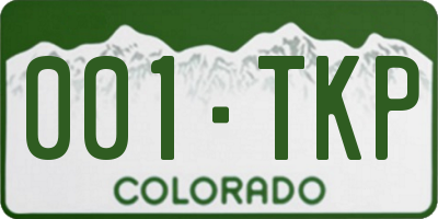 CO license plate 001TKP