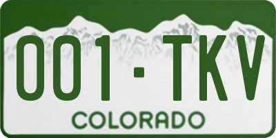 CO license plate 001TKV