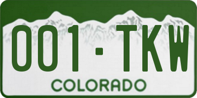 CO license plate 001TKW