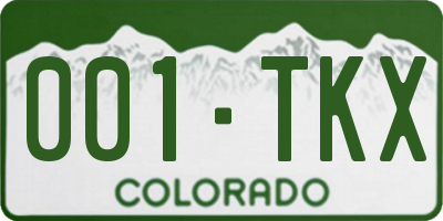 CO license plate 001TKX