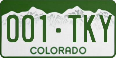 CO license plate 001TKY