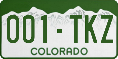 CO license plate 001TKZ