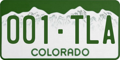 CO license plate 001TLA