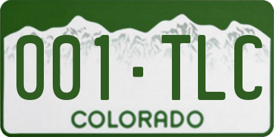 CO license plate 001TLC