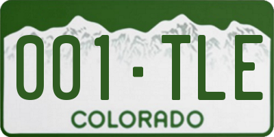 CO license plate 001TLE