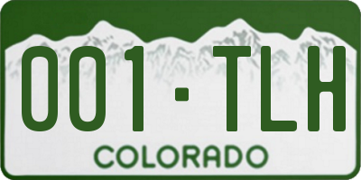 CO license plate 001TLH