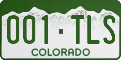 CO license plate 001TLS