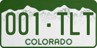 CO license plate 001TLT