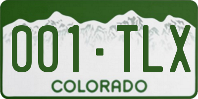 CO license plate 001TLX