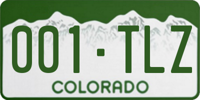 CO license plate 001TLZ