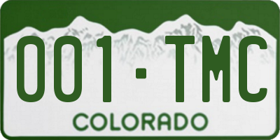 CO license plate 001TMC