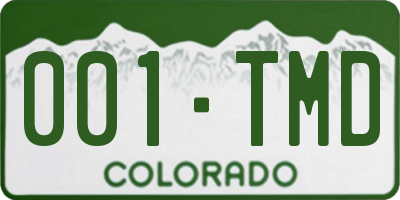 CO license plate 001TMD