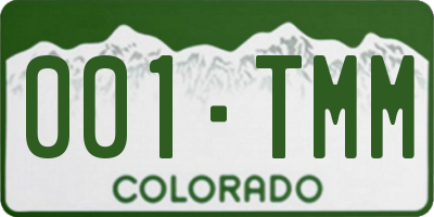 CO license plate 001TMM