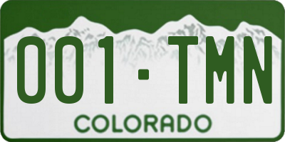 CO license plate 001TMN